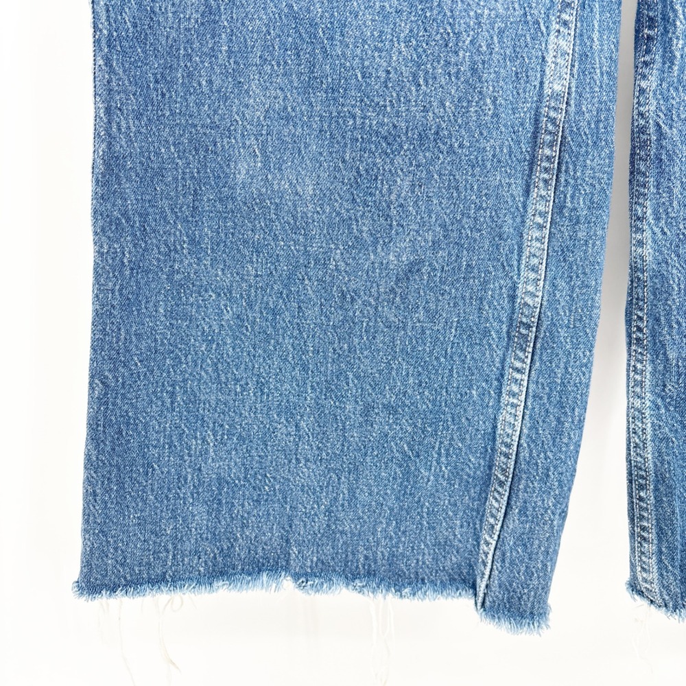 BDG UO Womens A-Wide High Rise Raw Hem Wide Barrel Leg Blue Denim Jeans Size 24 - Picture 2 of 7